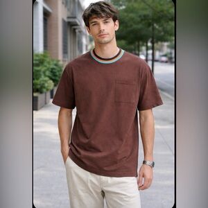 Son of a King Brown Graphic Back Patch Tee
Striped Collar Streetwear. Size M